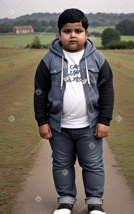 Indian child boy with  black hair