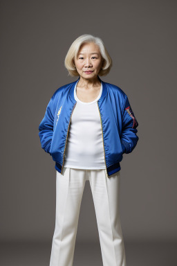 Chinese elderly female with  blonde hair