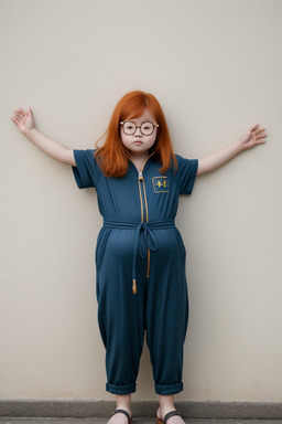 South korean child girl with  ginger hair