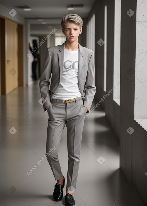 Teenager boy with  gray hair