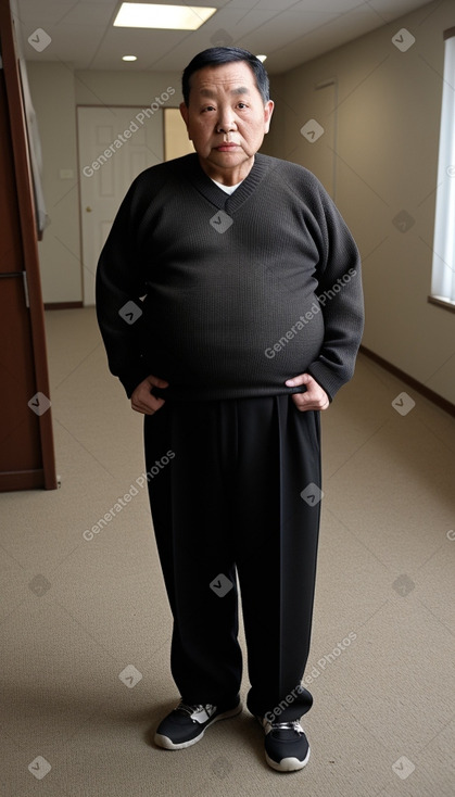 Chinese elderly male with  black hair