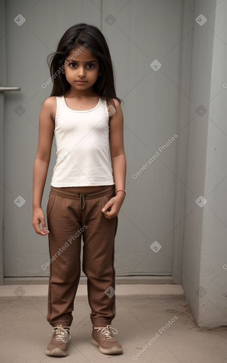 Indian child female with  brown hair