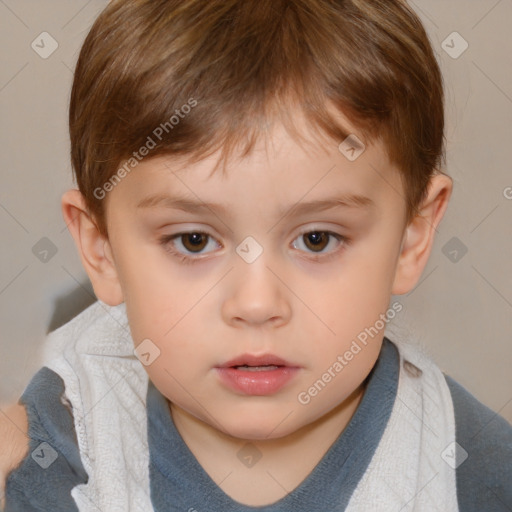 Neutral white child male with short  brown hair and brown eyes