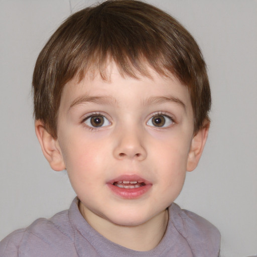 Neutral white child male with short  brown hair and blue eyes