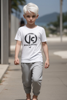 Albanian child boy with  white hair