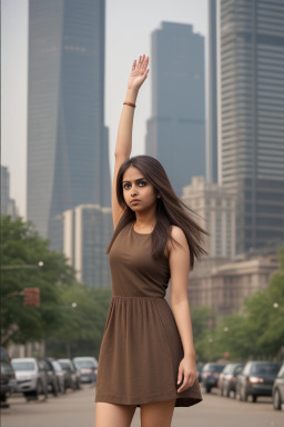 Indian adult female with  brown hair