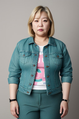 South korean middle-aged female with  blonde hair