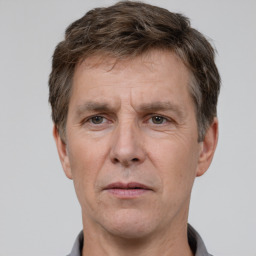 Neutral white adult male with short  brown hair and brown eyes