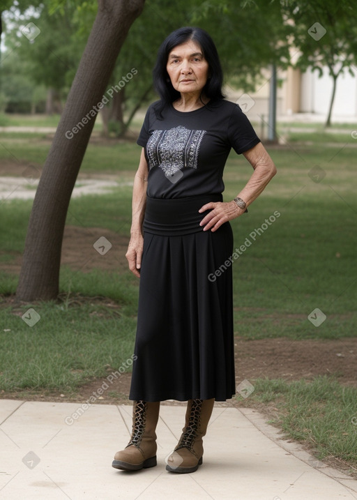 Uzbek elderly female with  black hair