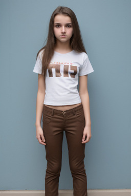 Romanian teenager girl with  brown hair