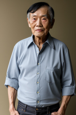 Taiwanese elderly male with  black hair