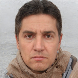 Neutral white adult male with short  brown hair and brown eyes