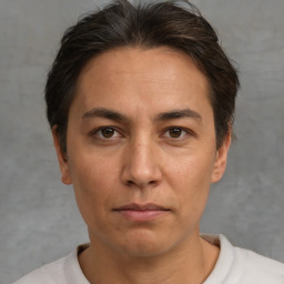 Neutral white adult male with short  brown hair and brown eyes