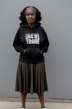 African american elderly female with  black hair