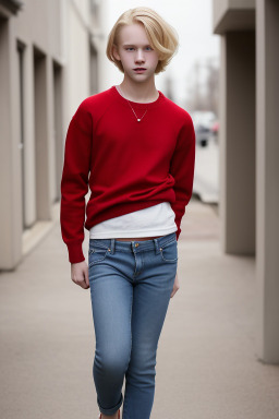 Teenager boy with  blonde hair