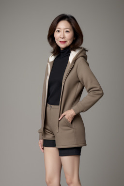 Korean middle-aged female with  brown hair