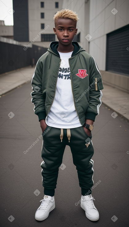 Nigerian teenager boy with  blonde hair