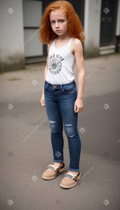 Belgian child girl with  ginger hair