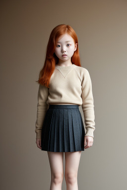 Korean child girl with  ginger hair