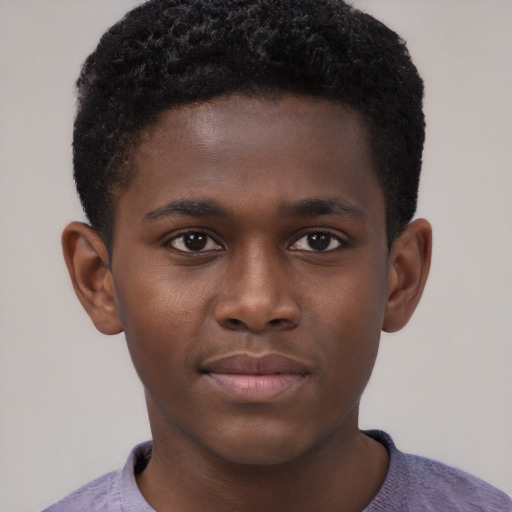 Neutral black child male with short  brown hair and brown eyes