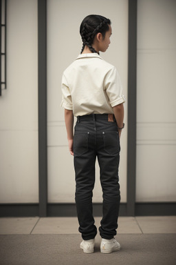 Chinese teenager boy with  black hair