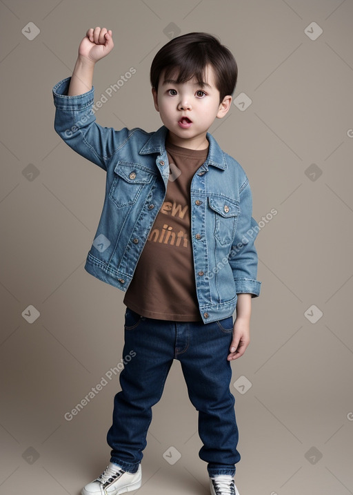 Korean infant boy with  brown hair