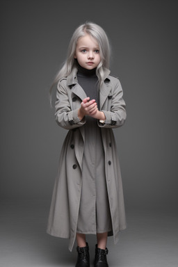 Russian child girl with  gray hair