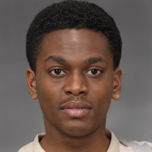 Neutral latino young-adult male with short  brown hair and brown eyes