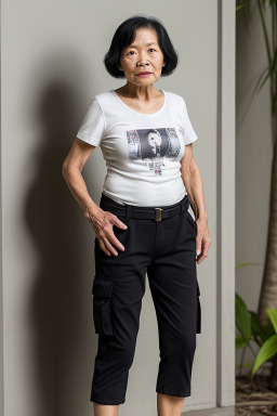 Vietnamese elderly female with  black hair