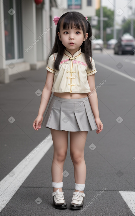 Chinese child female with  gray hair