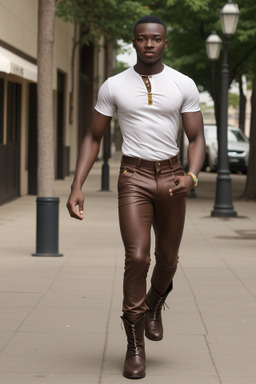 Togolese young adult male with  brown hair