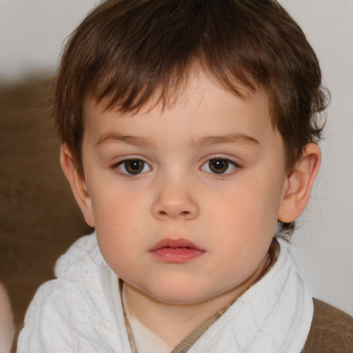 Neutral white child male with short  brown hair and brown eyes