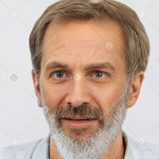 Neutral white adult male with short  brown hair and brown eyes