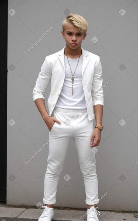 Panamanian teenager boy with  blonde hair