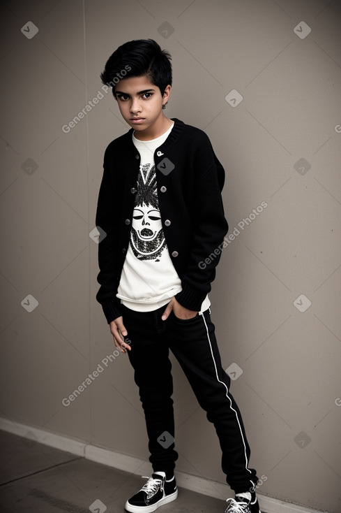 Mexican teenager boy with  black hair