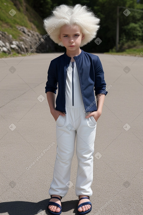 Norwegian child boy with  white hair