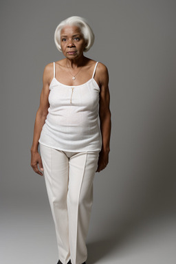 African american elderly female with  white hair