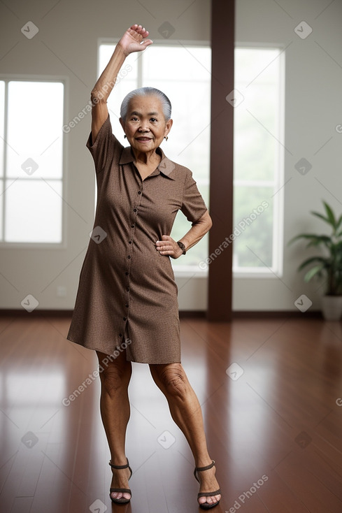 Filipino elderly female with  brown hair