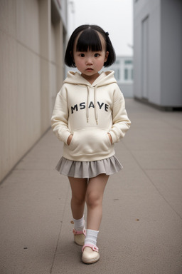 Mongolian infant girl with  gray hair