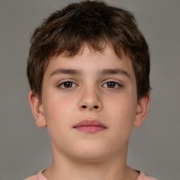 Neutral white child male with short  brown hair and brown eyes