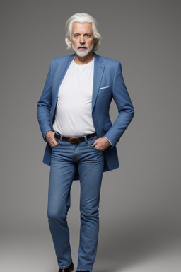 Belgian 45 years male with  white hair