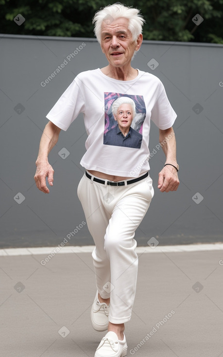 Elderly non-binary with  white hair