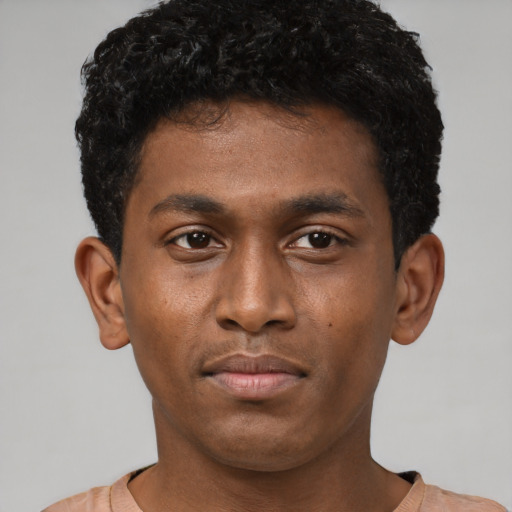 Neutral latino young-adult male with short  brown hair and brown eyes