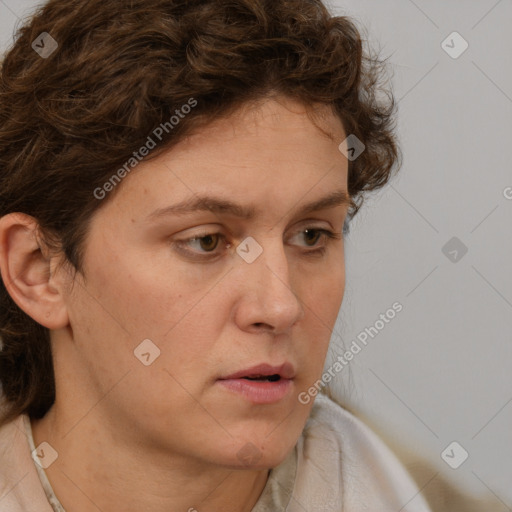 Neutral white young-adult male with medium  brown hair and grey eyes