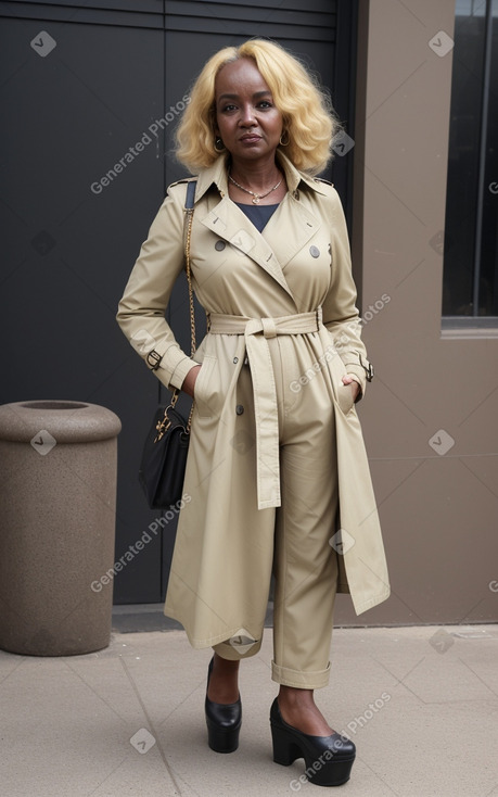 Sudanese middle-aged female with  blonde hair