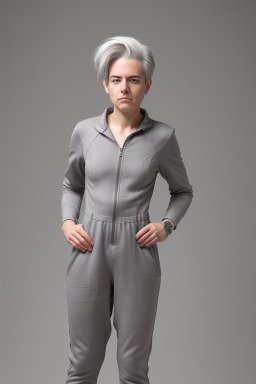 Belgian adult non-binary with  gray hair