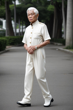 Malaysian elderly male with  white hair