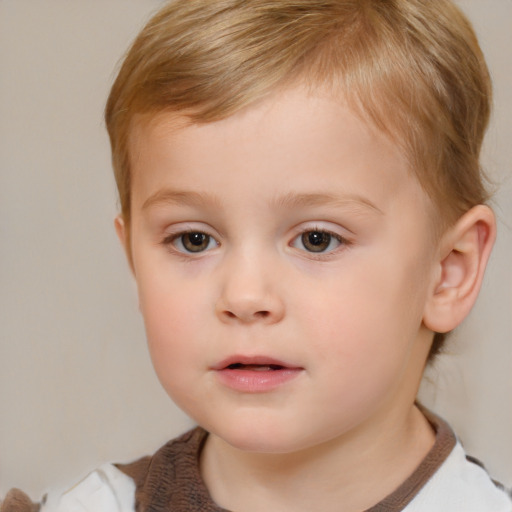 Neutral white child male with short  brown hair and brown eyes