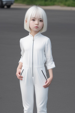 Korean child girl with  white hair