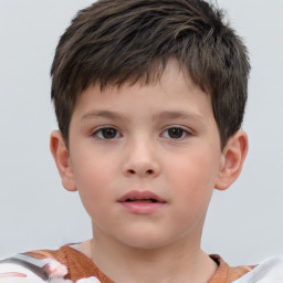 Neutral white child male with short  brown hair and brown eyes